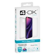 Pack 4-OK Glass Duo Vidro Temperado + Capa para iPhone 13 Pro