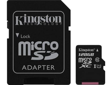 Cartão de Memória microSD KINGSTON 128 GB 80R CL10 U