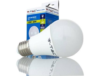 Pack 2 Lâmpadas LED V-TAC 4500K 806L (10 W – Casquilho: E27 – 1 Lâmpada – Luz Branca)