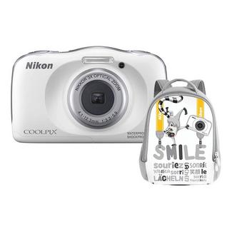 Kit Máquina Fotográfica Compacta NIKON Coolpix W150 + Mochila (Branco – 13.2 MP – ISO: 125 a 1600 – Zoom Ótico: 3x)