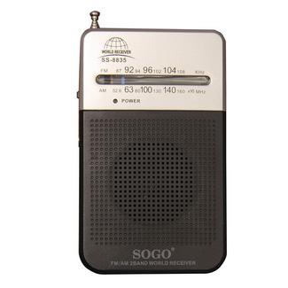 Rádio Portátil SOGO RAD-SS-8835 (Preto – Analógico – AM/FM – Pilhas)