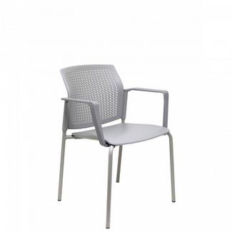 Pack de 4 Cadeiras de Visitante PIQUERAS Y CRESPO Sege Cinzento (PVC)