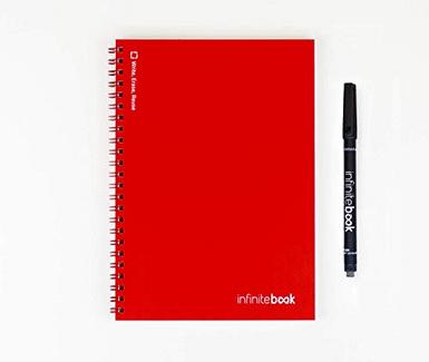 Caderno InfiniteBook A5 reutilizável com capa rosa- inclui caneta preta