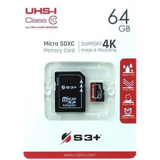 Cartão de memória S3+ Micro SDHC Class 10 – 64GB