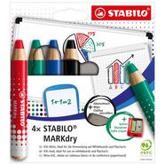 STABILO – Estojo com 4 lápis de Cor para Quadro Branco Markdry