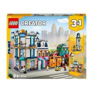 LEGO 31141 Creator 3 em 1 rua principal, arranha-céus Art Deco e mercado