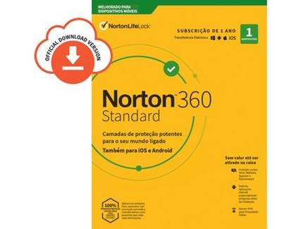 Software NORTON 360 Standard 10GB (1 Dispositivo – 1 Ano – Smartphone, PC e Tablet – Formato Digital)
