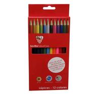 Caixa de 12 lápis de cor Sevilla FC CyP Brands vermelho multicor