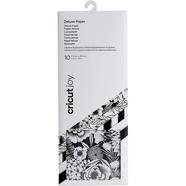Papel Deluxe CRICUT Joy com adesivo Black&White (11.5x30cm – 10 Folhas)