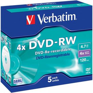 Verbatim DVD-RW Matt Silver 4x 4.7GB DVD-RW 5peça(s)