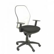 Cadeira de Escritório Operativa PIQUERAS Y CRESPO Jorquera Preto e Branco (Braços reguláveis – Malha e Tecido)