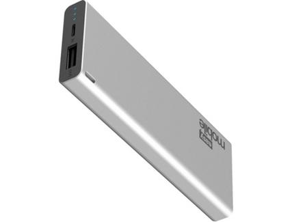 Powerbank EASY MOBILE Slim (6000 mAh – 1 USB – 1 MicroUSB – Prateado)