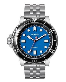NIXON – Relógio Nixon Stinger 44 Bracelete Aço – Prateado/Azul/Preto