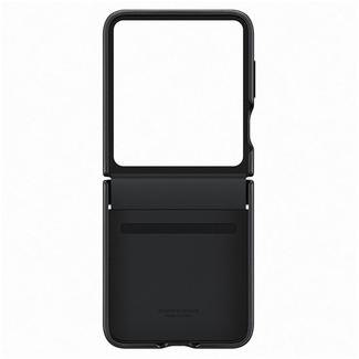 Capa Samsung Galaxy Z Flip 5 em pele com aba preta