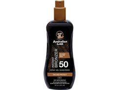 Protetor Solar AUSTRALIAN GOLD Instant Bronzer Spray Gel SPF 50 (237 ml)