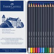 Estojo de Metal com 12 Lápis Permanentes Goldfaber Faber Castell Multicolor