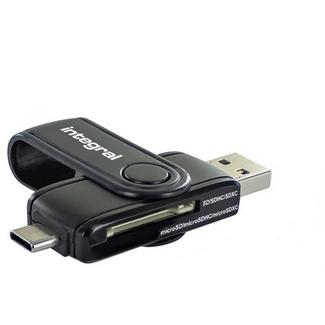 Leitor Integral USB Tipo-A USB Tipo-C e cartão Micro SD