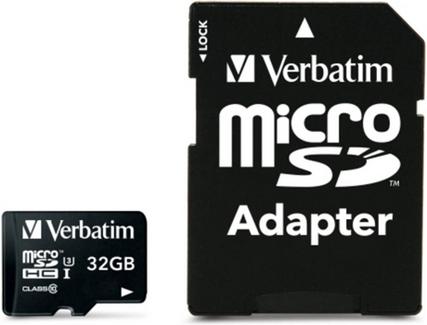 Verbatim MicroSDHC Pro 32GB Class 10 UHS-I com Adaptador