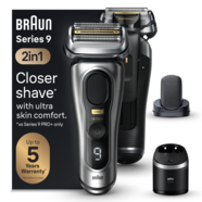 Máquina de Barbear Braun Series 9 PRO+ 9597CC Autonomia 60 min – Bateria – Prateado