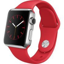 Apple Watch 38 Aço Inoxidável | Bracelete Sport Vermelha