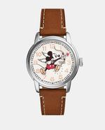 Disney x Fossil Edição limitada de um relógio de corda automática em pele LiteHide™ castanha