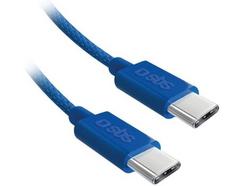 Cabo Dados E Carga SBS Tecido (USB-C – USB-C – 1,5M – Azul)