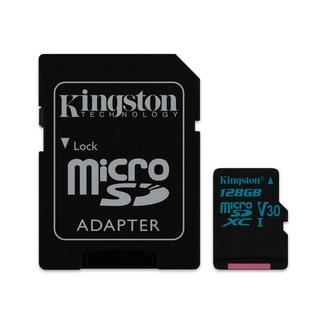 Kingston Canvas Go 90R/45W U3 UHS-1 microSDXC V30 128GB CL10 + Adaptador SD