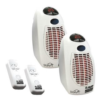Fast Heater: Mini aquecedor com comando à distância (2 unid) Branco