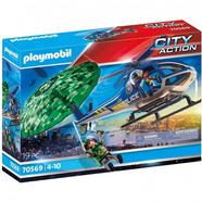Playmobil Helicóptero Da Polícia: Perseguição Em Paraquedas