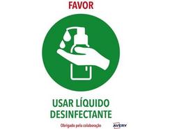 Etiquetas Covid AVERY Usar Desinfetante (A4)
