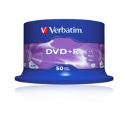 1×50 Verbatim DVD+R 4,7GB 16x Speed, matt silver