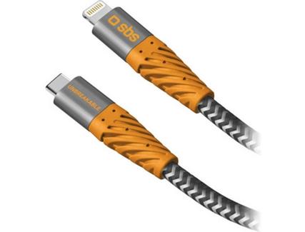 Cabo SBS Reflective USB-C – Lightning – 2 m Laranja
