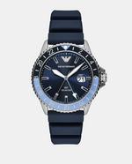 Emporio Armani – Relógio de homem AR11592 GMT Dual em silicone azul