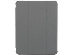 Capa para iPad 10.9 (10th gen) com frente em material acetinado, traseirae, funcionalidade de stand, e ranhura para caneta. Incorpora no seu fabrico 1.5 garrafas de plÃ¡stico.