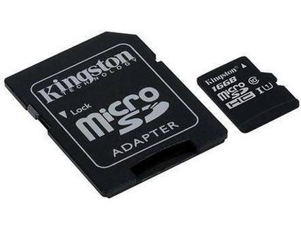 Cartão de Memória MicroSD KINGSTON Canvas Select 16GB 80MB/s CL10