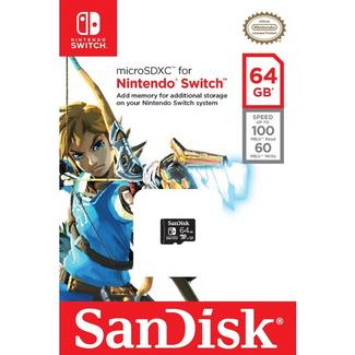 Cartão de Memória microSDXC SANDISK Nintendo UHS-I 64GB