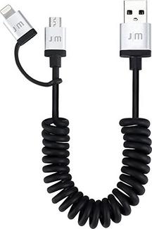 Cabo JUST MOBILE Alucable Duo Twist (USB – Micro-USB+Lightning – 1m – Preto)