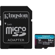 Cartão de Memória MicroSD KINGSTON Canvas Go Plus (64 GB – 170 MB/s) + Adaptador