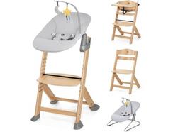 Cadeira de Refeição KINDERKRAFT Enock + Calmee (Natural/Cinzento)