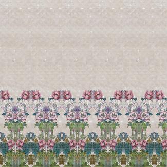 Papel de parede fotográfico TNT azulejos floral Coordonne Branco