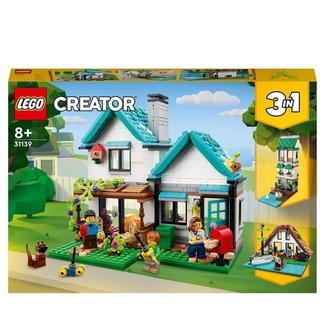 LEGO Creator 3em1 Casa Acolhedora – Brinquedo de construção com casa de família casa de canal e casa no lago (808 peças)