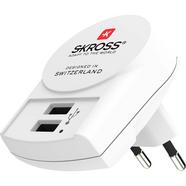 Adaptador USB Europeu Skross Euro 2xUSB Type A 12W – Branco