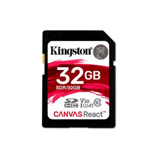 Kingston Canvas React 100R/80W U3 UHS-1 SDHC V30 A1 32GB CL10
