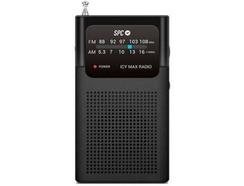 Rádio SPC Icy Max (Analógico – AM/FM – Pilhas – Preto)