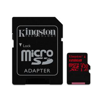 Kingston Canvas React 100R/80W U3 UHS-I microSDXC V30 A1 128GB + Adaptador SD