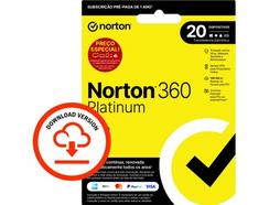 Software NORTON 360 Platinum (20 Dispositivos – 1 ano – Smartphone, PC e Tablet – Formato Digital)