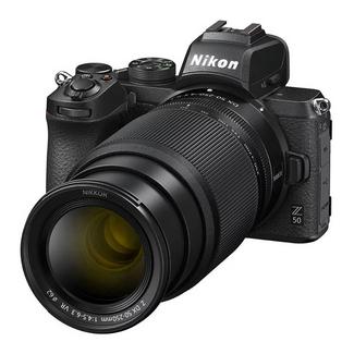 Câmara Evil CSC Nikon Z 50 com Objetiva Z 16-50 mm DX VR + Objetiva Z 50-250 mm DX VR + Cartão SD 64GB + Tripé + Bolsa + Livro Preto