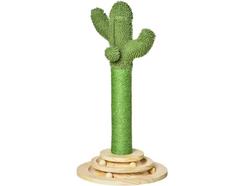 Poste Arranhador para Gatos Madeira de Pinho e Sisal cor Verde 32x32x60 cm PAWHUT