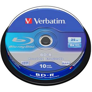 Verbatim Blu-Ray BD-R 25GB 6x Pack 10 (43742)