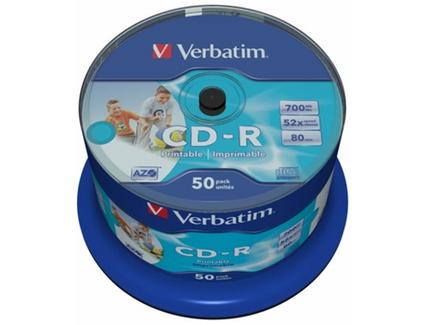 CD-R VERBATIM 52X Printable 50 Cake 700MB
